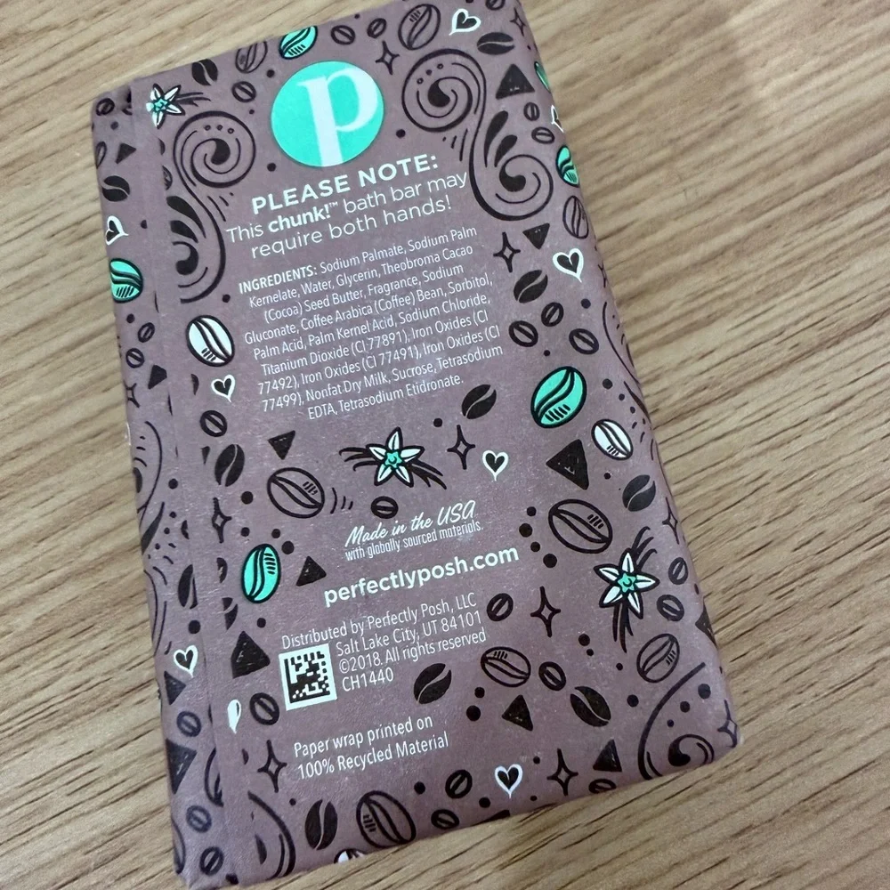 New Perfectly Posh Where You Bean All My Life Chunk Bath Bar